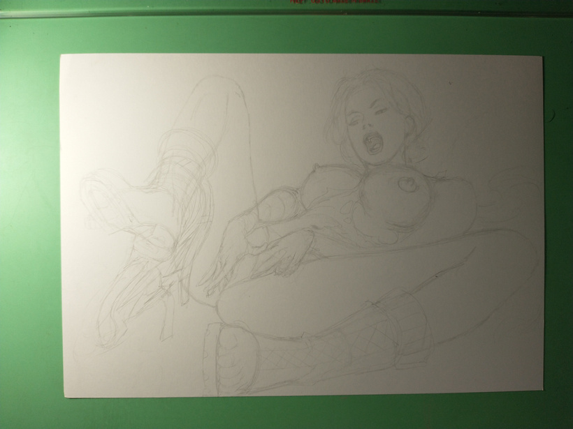 Sketch: Lara Croft Pleasuring Herself